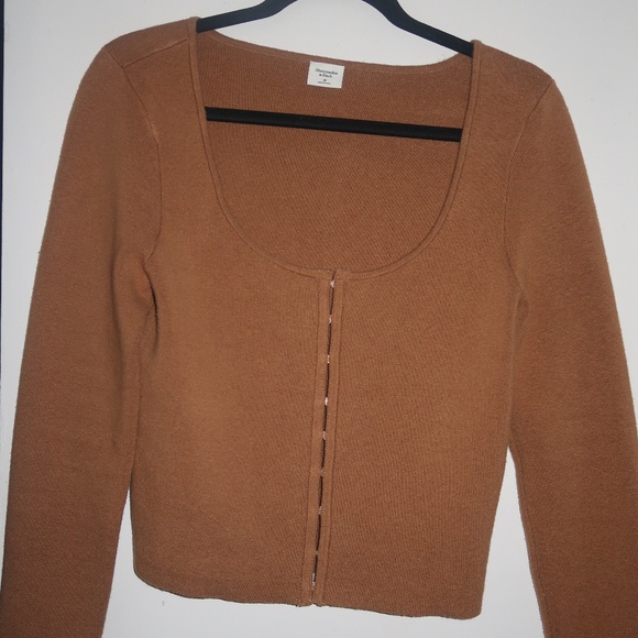 Abercrombie and Fitch Brown Corset Style Cardigan Knit - Picture 1 of 4